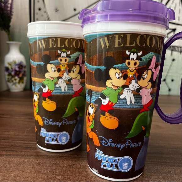Disney Vintage 90s Mickey Mouse 2 Travel Mugs - Picture 2 of 6